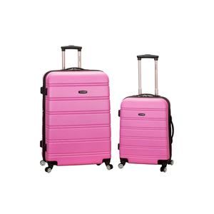 Rockland Melbourne Hardside Expandable Luggage with Spinner Wheels, Pink, 2Piece